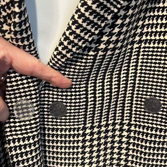 Norma Kamali Black/White Ponte Plaid Houndstooth Blazer Size S - Picture 14 of 16
